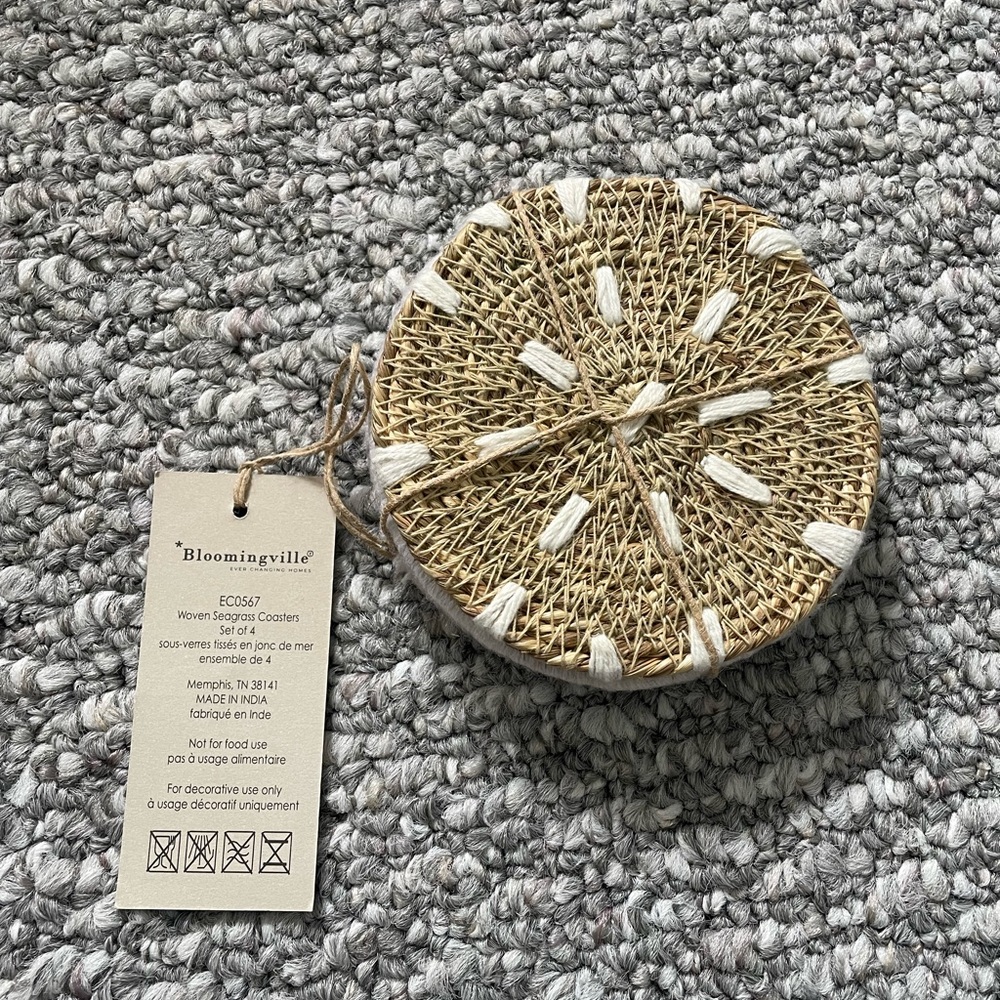 NWOT Set of 4 Woven Coasters